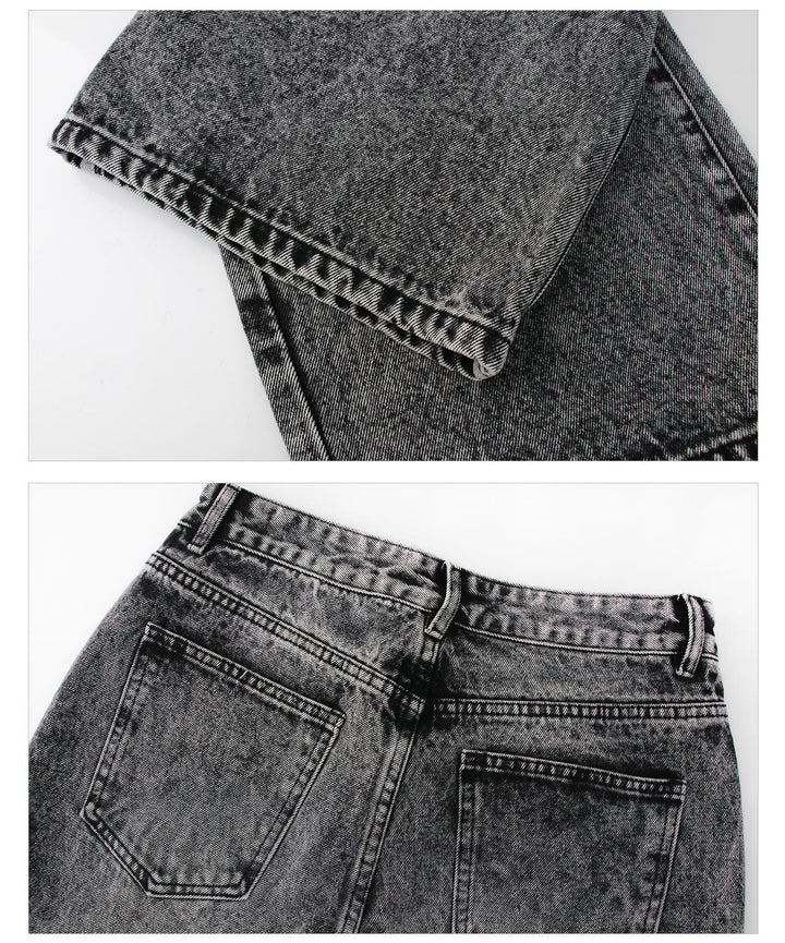 Gray Straight Leg Jeans