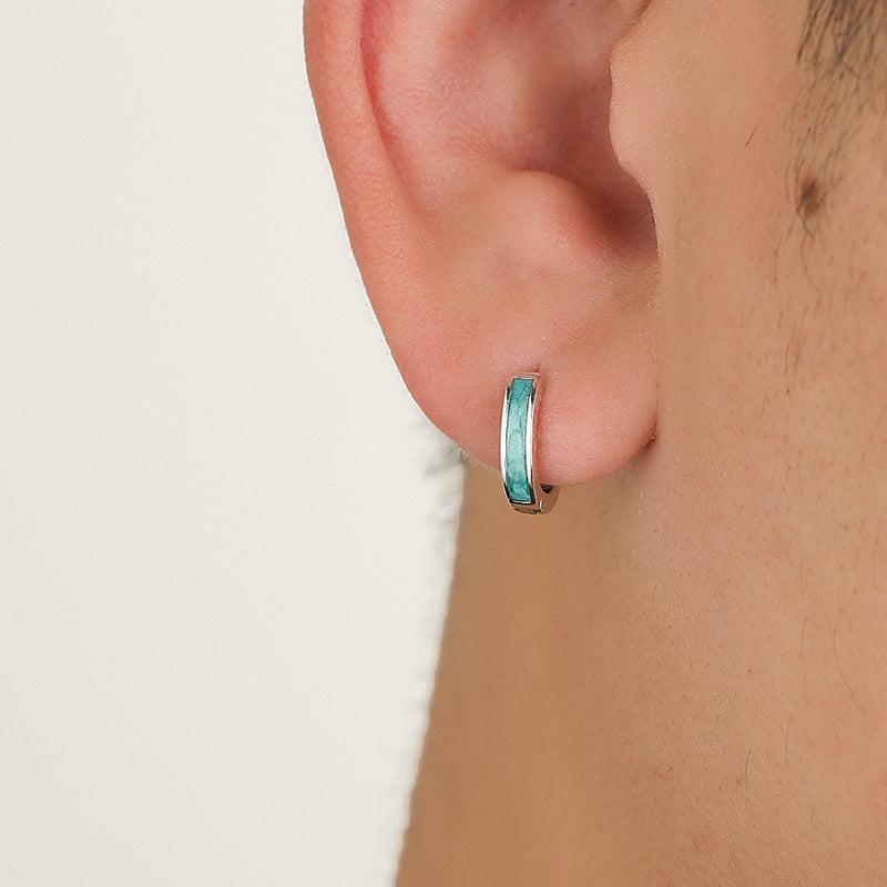 Green Hoop Earrings