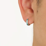 Green Hoop Earrings