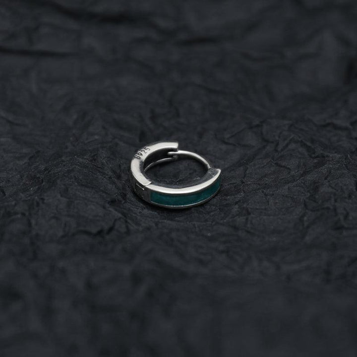 Green Hoop Earrings