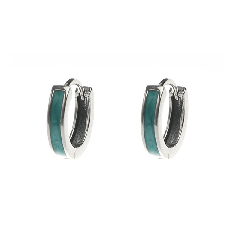 Green Hoop Earrings