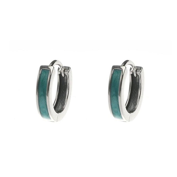 Green Hoop Earrings