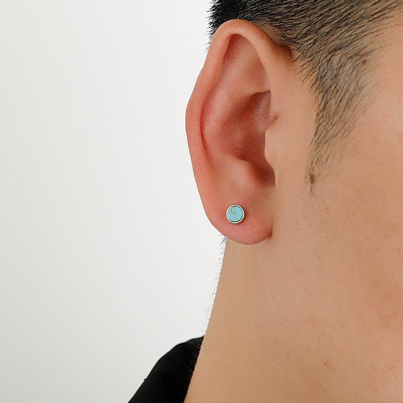 Green Round Stud Earrings