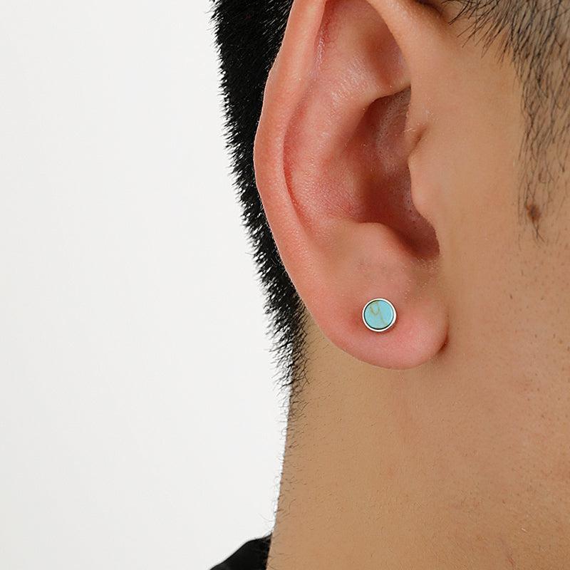 Green Round Stud Earrings