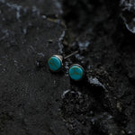 Green Round Stud Earrings