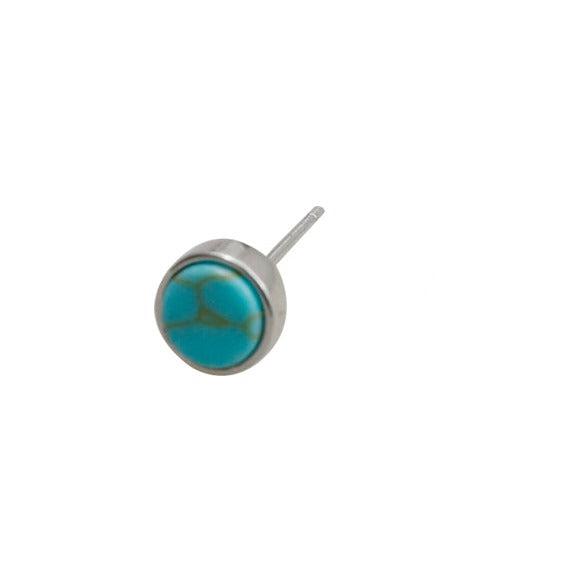 Green Round Stud Earrings