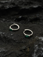 Green Zircon Hoop Earrings