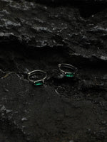 Green Zircon Hoop Earrings