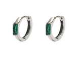 Green Zircon Hoop Earrings