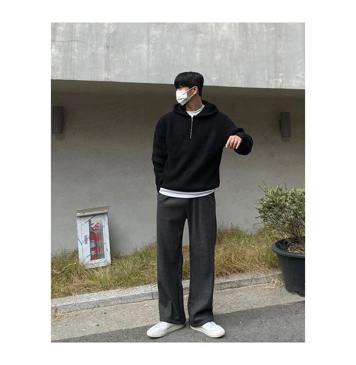 Half Zip Hooded Sweater