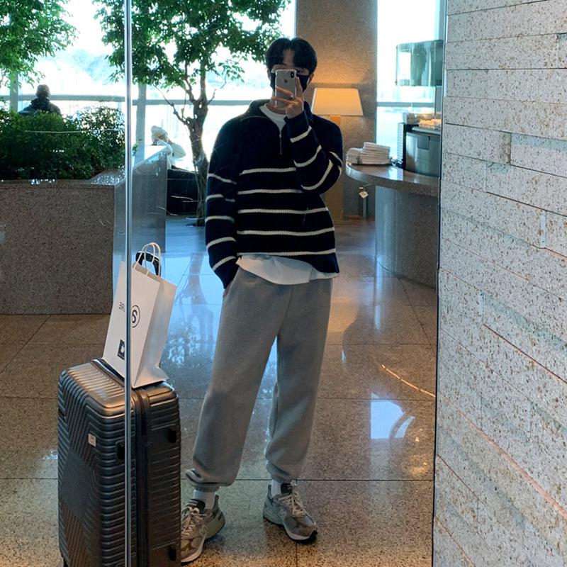 Half-zip Striped Sweater