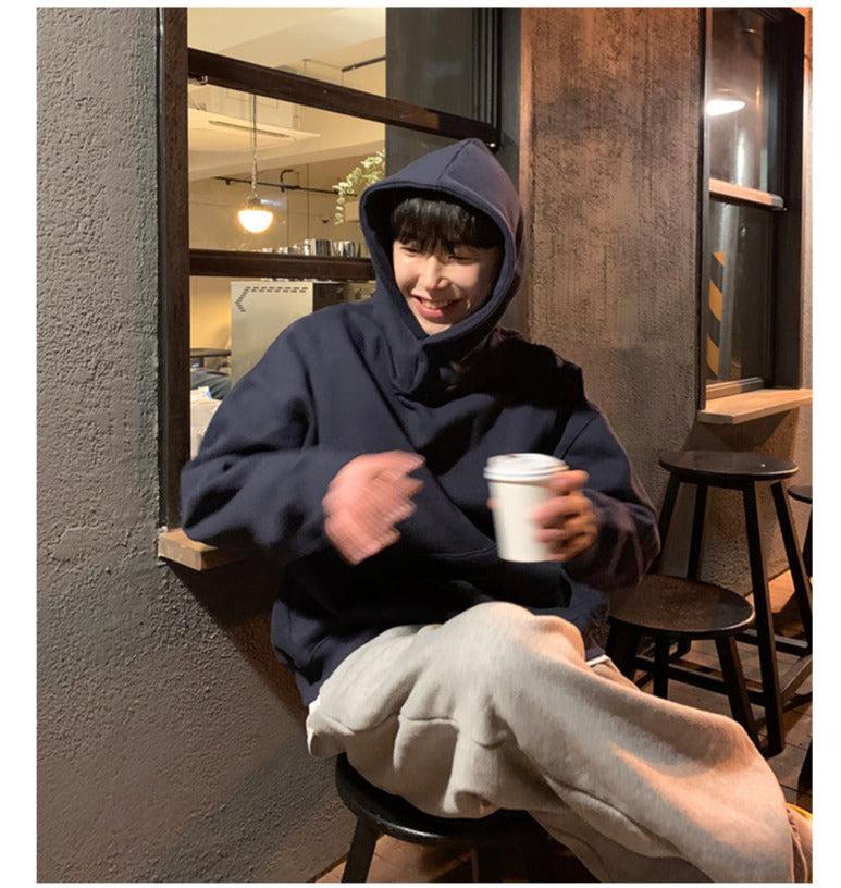 High-Neck Hooded Sweatshirt
