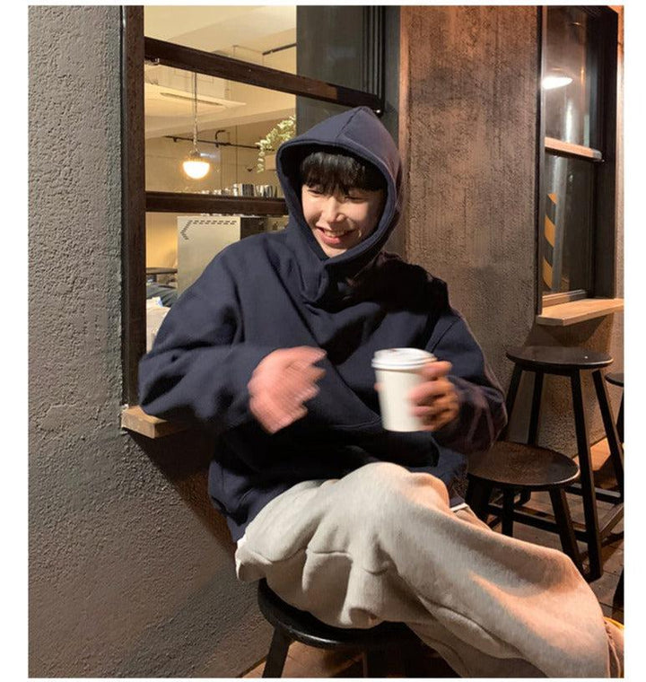 High-Neck Hooded Sweatshirt