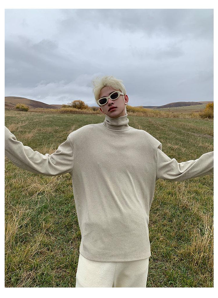 High-Neck Knitted Bottoming Shirt