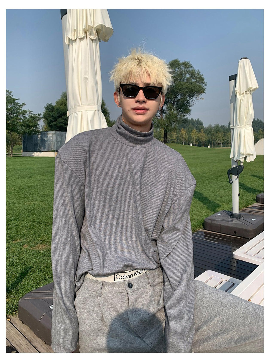 High-Neck Knitted Bottoming Shirt