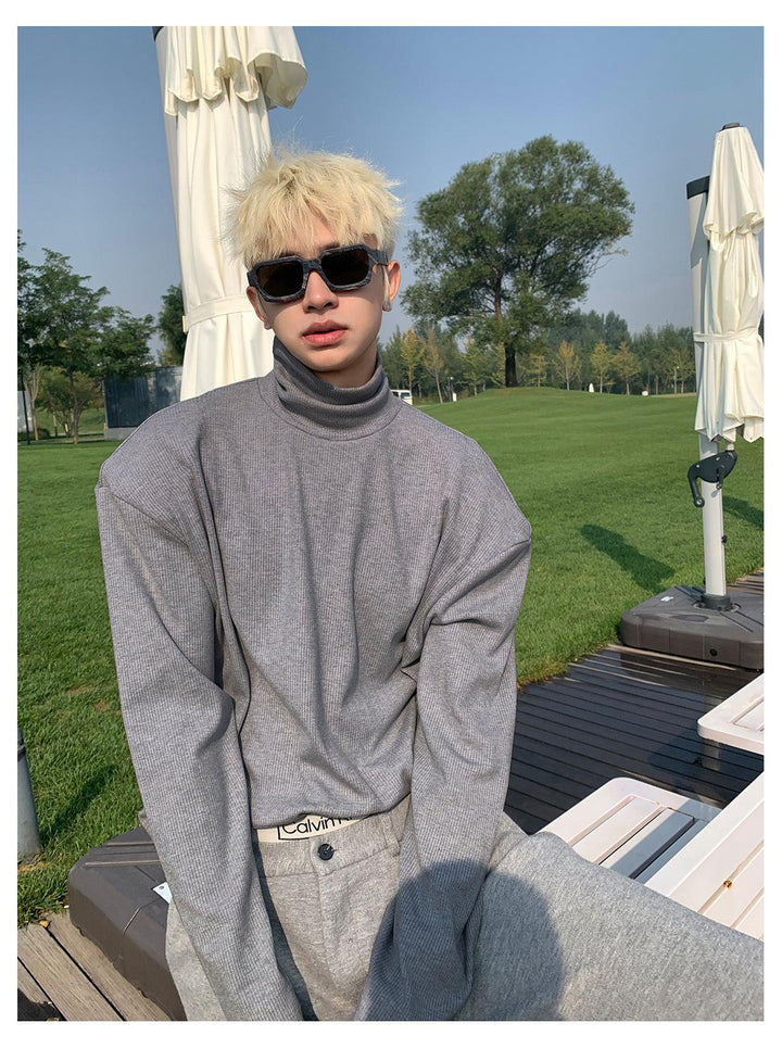 High-Neck Knitted Bottoming Shirt