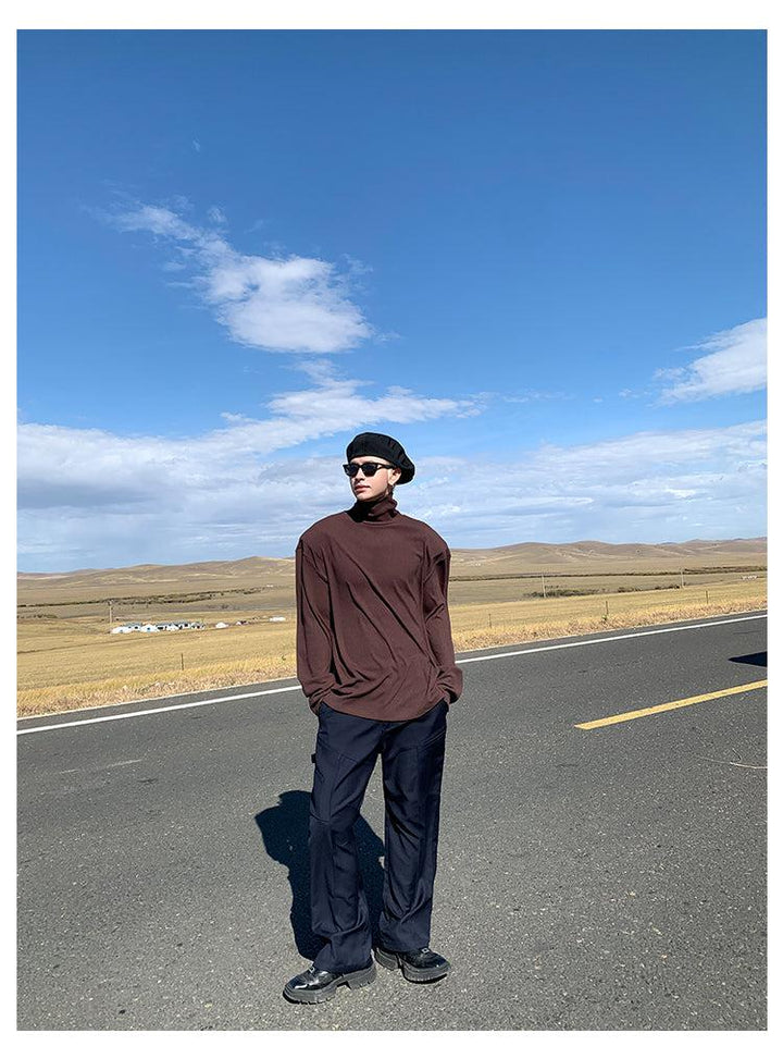 High-Neck Knitted Bottoming Shirt
