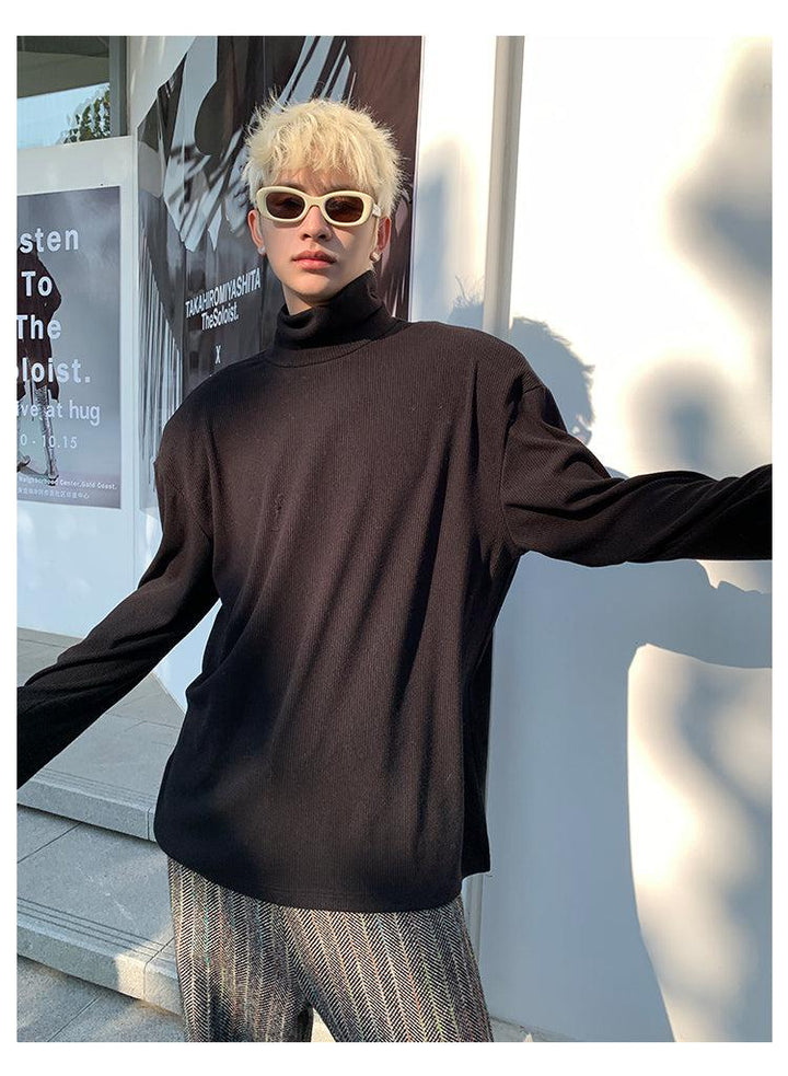 High-Neck Knitted Bottoming Shirt