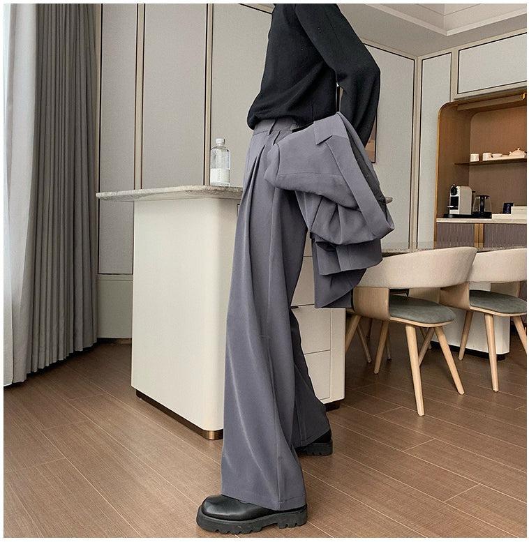 High-waisted Loose-fitting Suit Pants