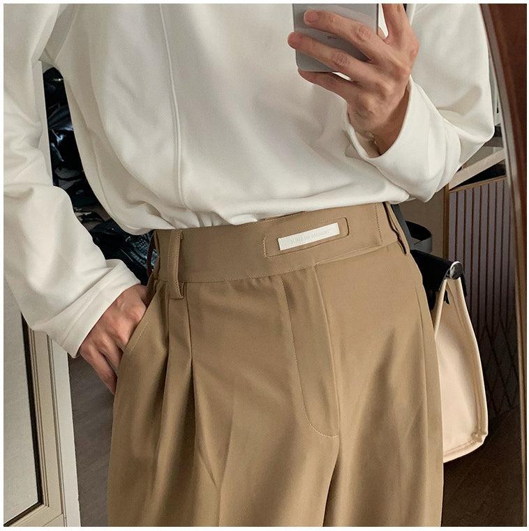 High-waisted Loose-fitting Suit Pants