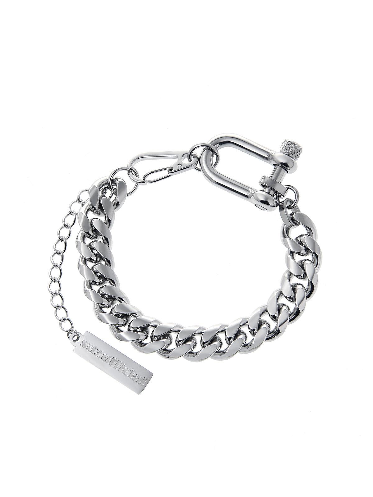 Horseshoe Clasp Cuban Chain Link Bracelet