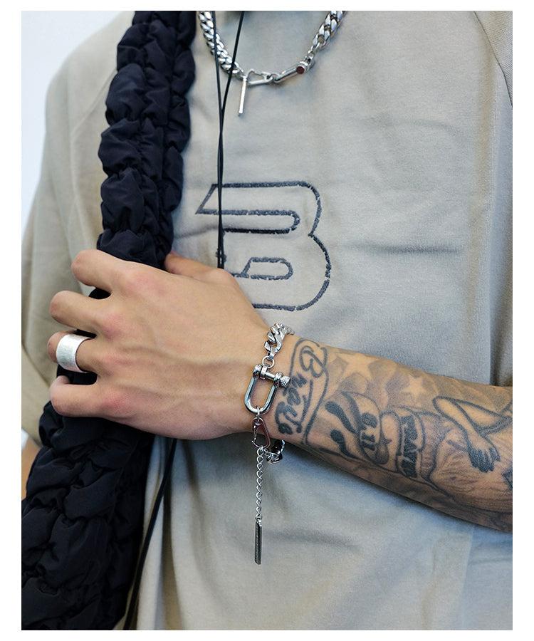 Horseshoe Clasp Cuban Chain Link Bracelet