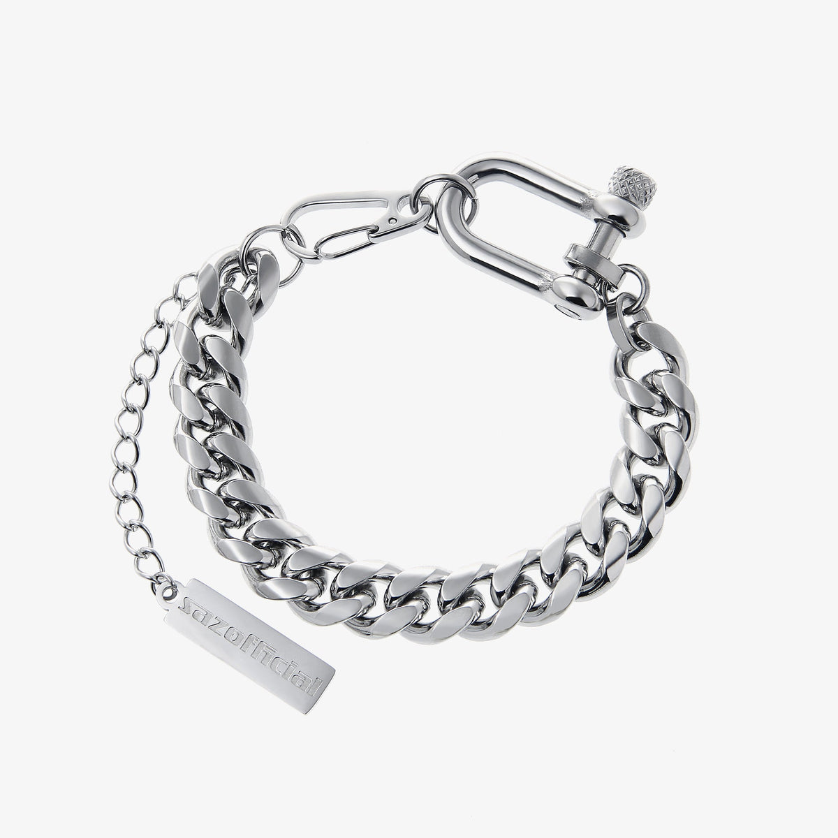 Horseshoe Clasp Cuban Chain Link Bracelet
