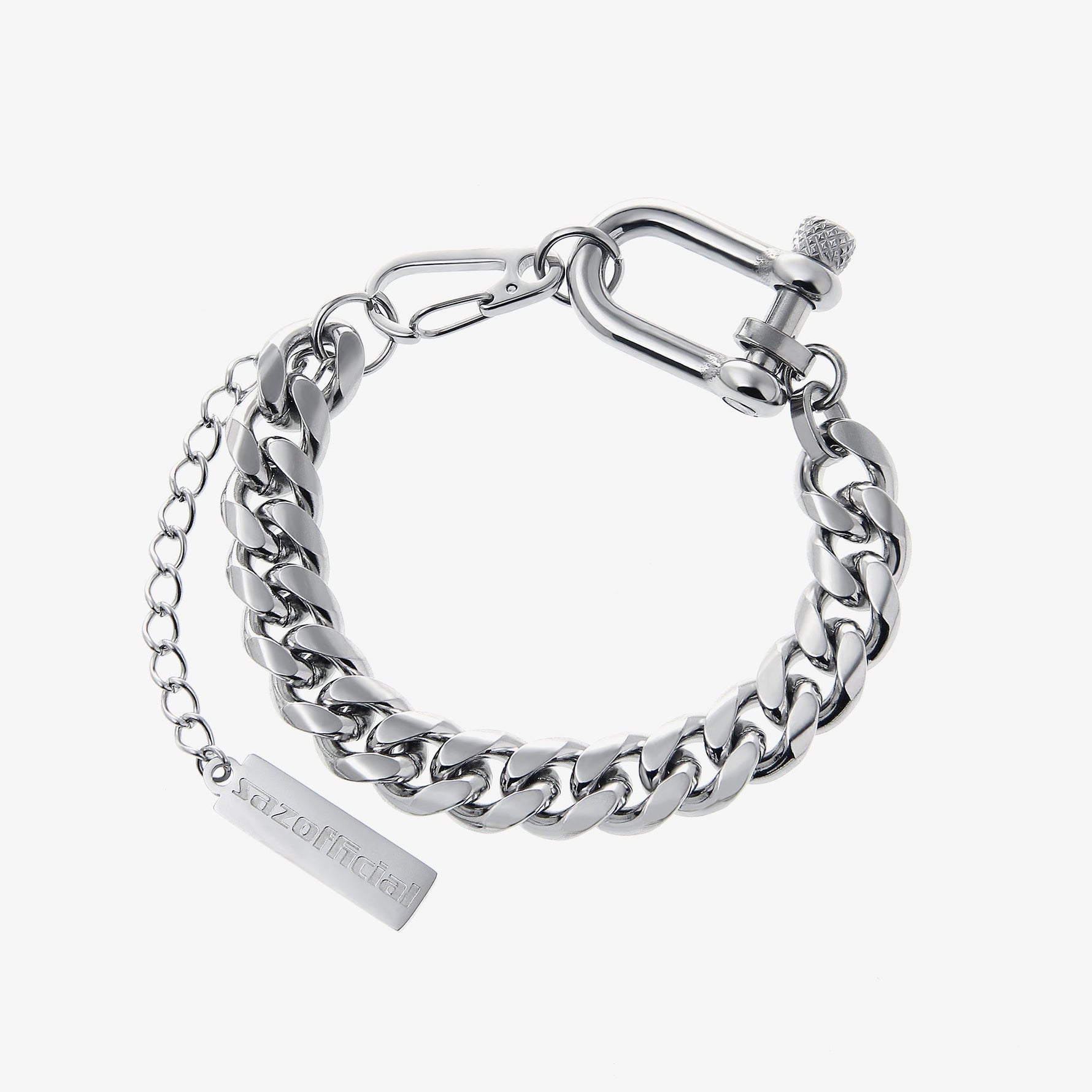 Horseshoe Clasp Cuban Chain Link Bracelet