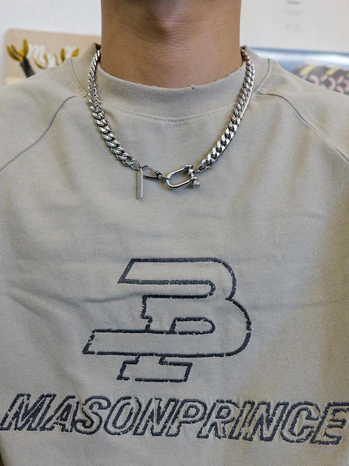 Horseshoe Clasp Cuban Chain Link Necklace