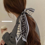 Houndstooth Long Silk Scarf