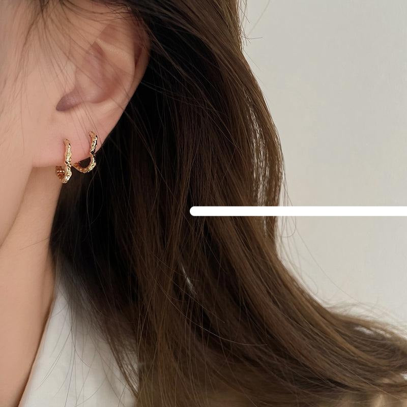 Irregular Metal Heart Earrings