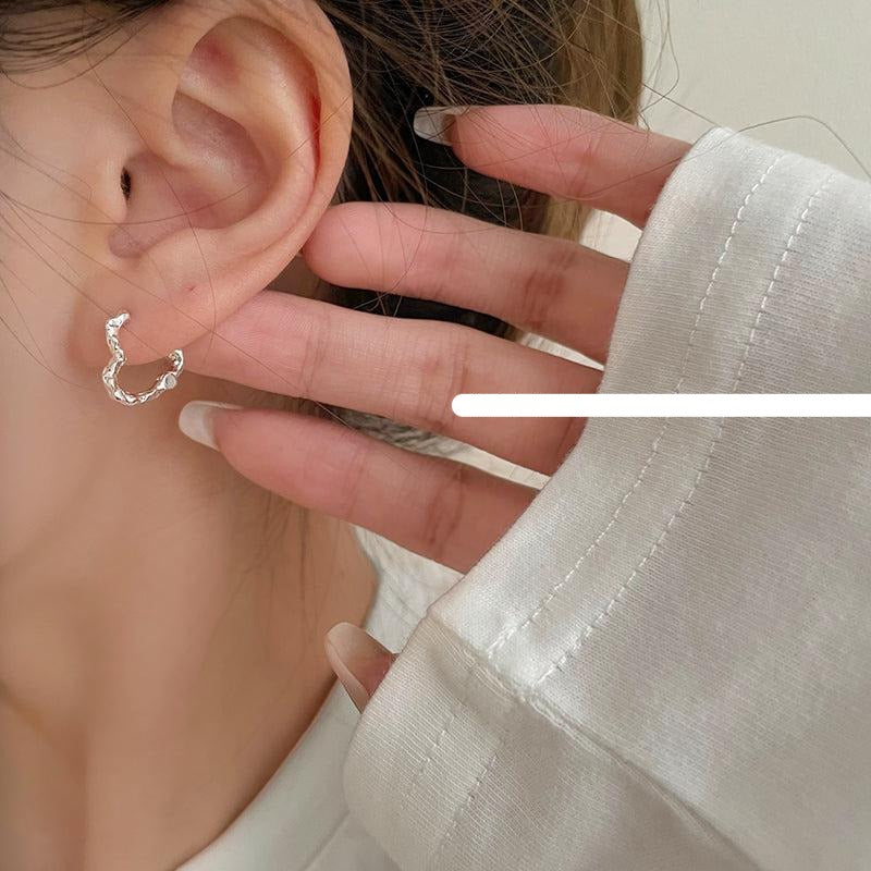 Irregular Metal Heart Earrings