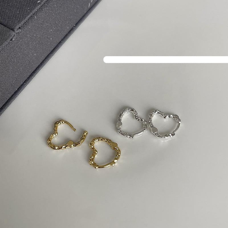 Irregular Metal Heart Earrings