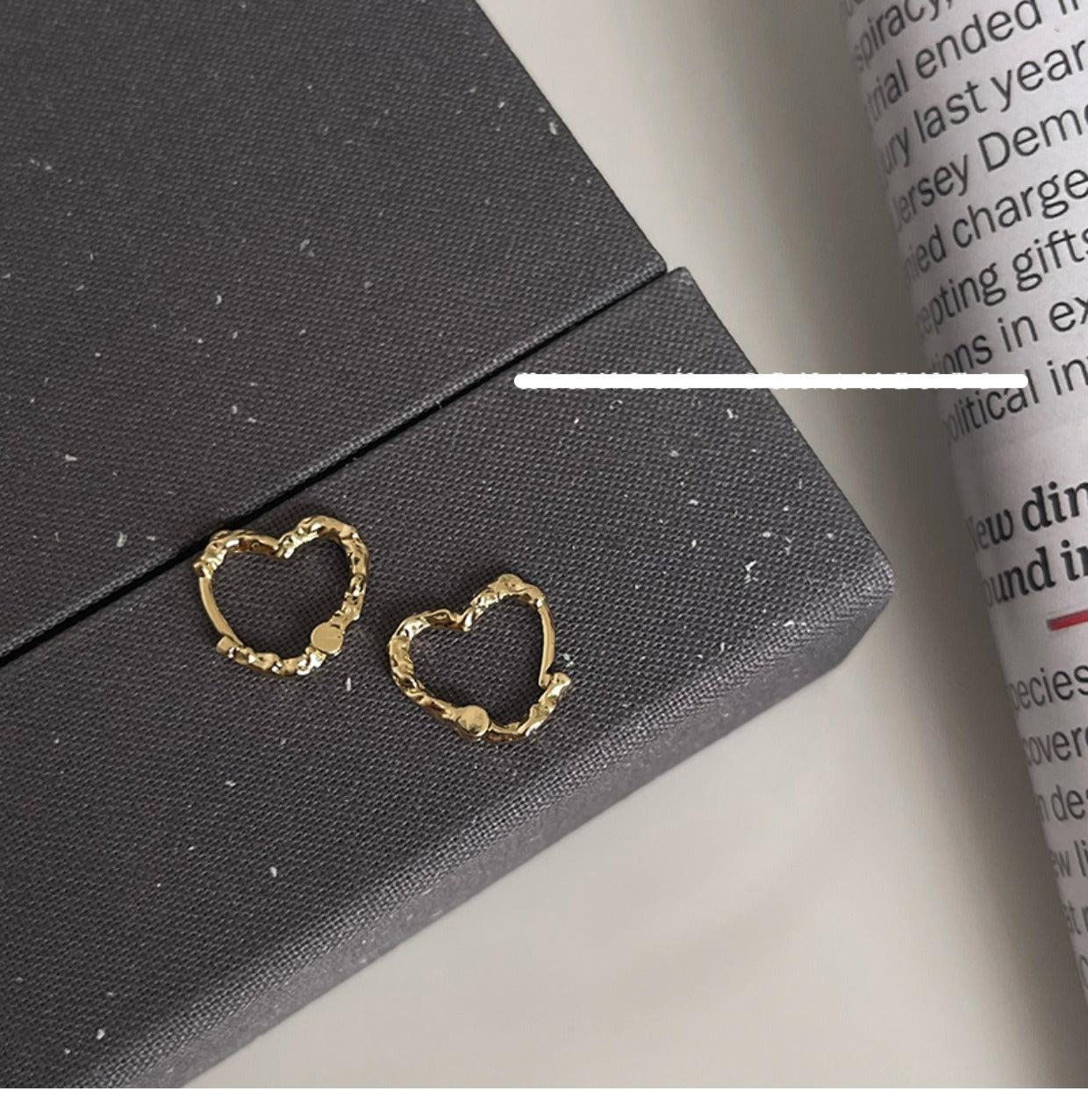 Irregular Metal Heart Earrings