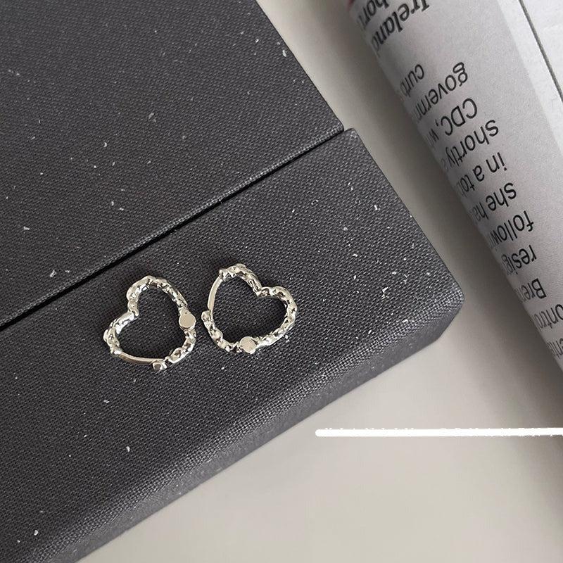 Irregular Metal Heart Earrings