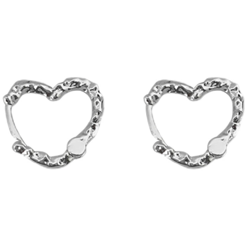 Irregular Metal Heart Earrings