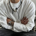 Keychain Stitching Pu Leather Necklace