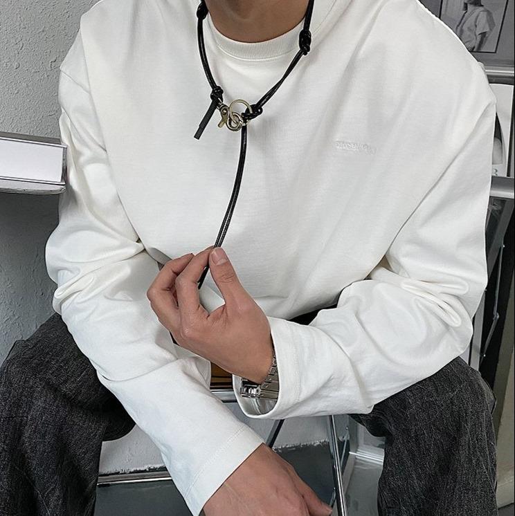 Keychain Stitching Pu Leather Necklace