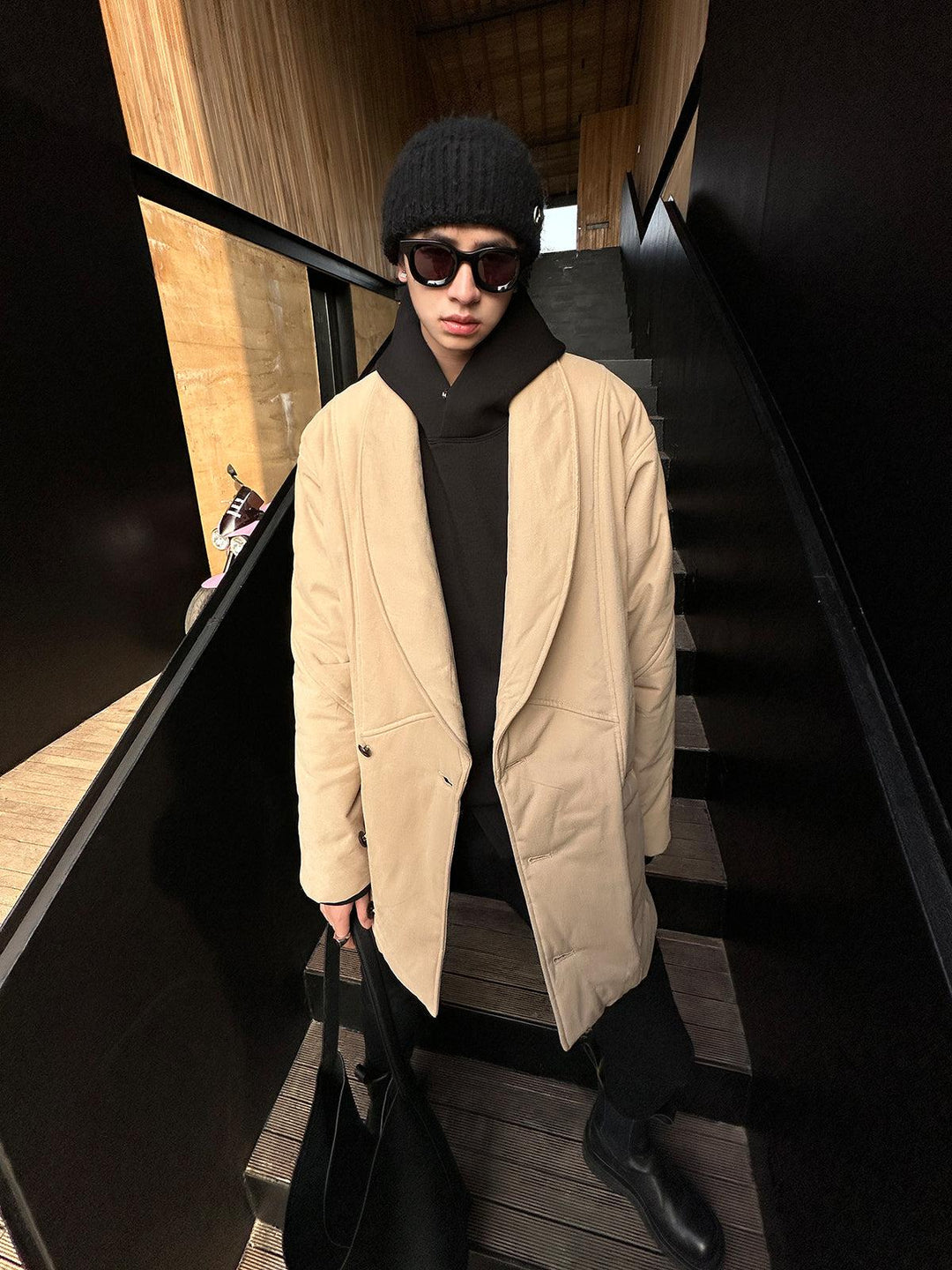 Khaki Mid Length Down Jacket