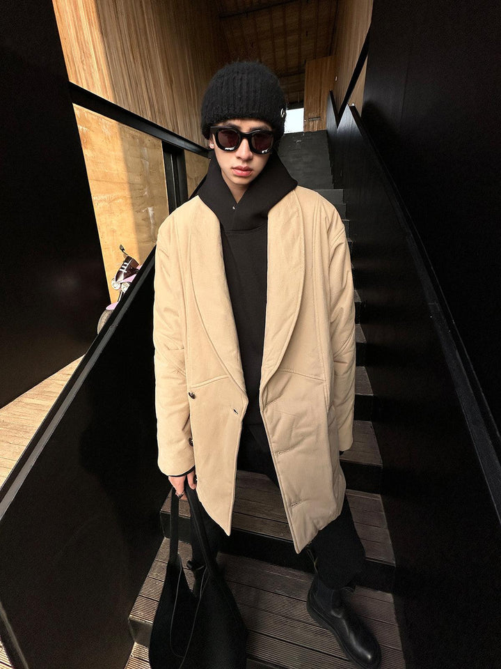 Khaki Mid Length Down Jacket