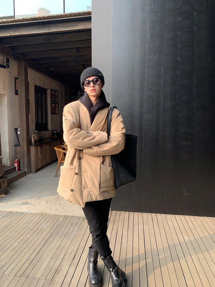 Khaki Mid Length Down Jacket