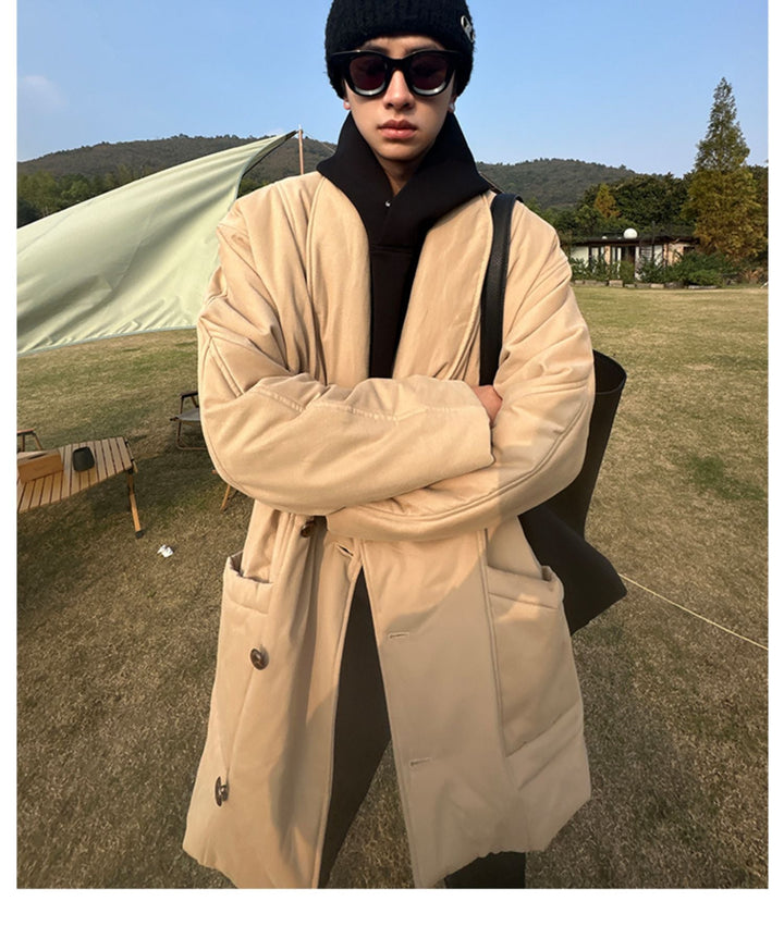 Khaki Mid Length Down Jacket