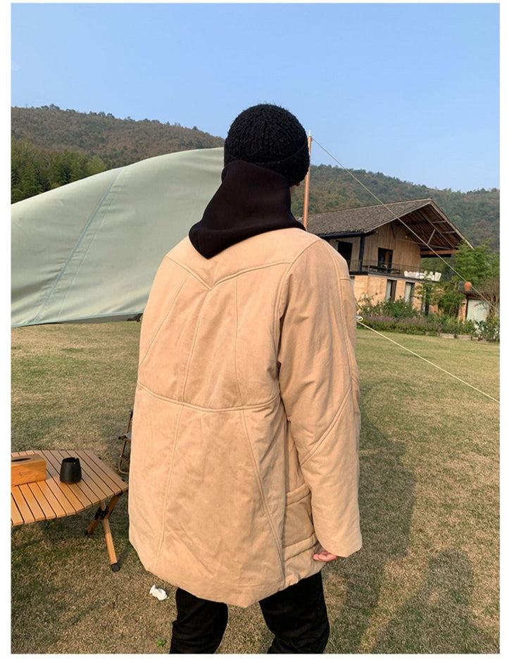 Khaki Mid Length Down Jacket