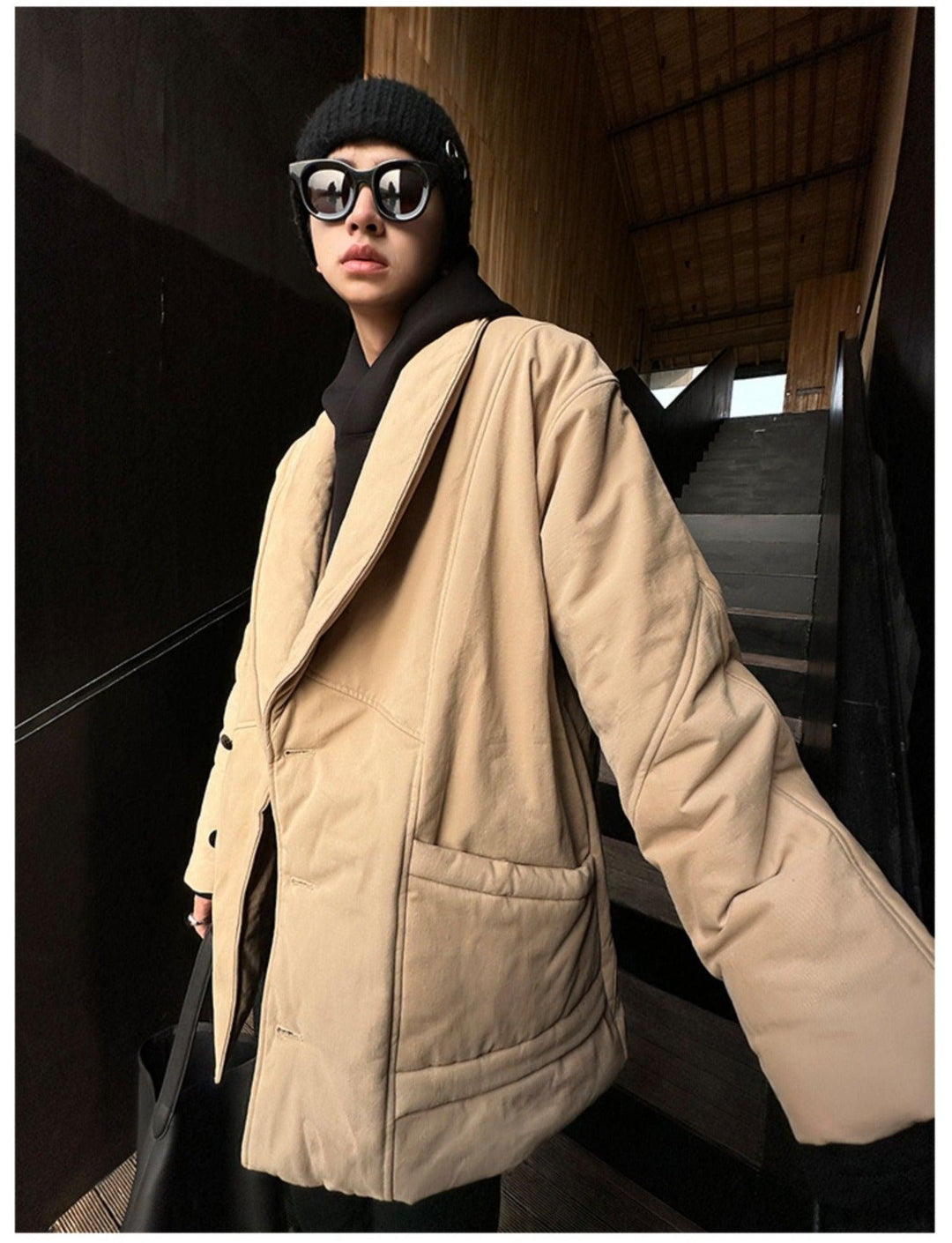 Khaki Mid Length Down Jacket