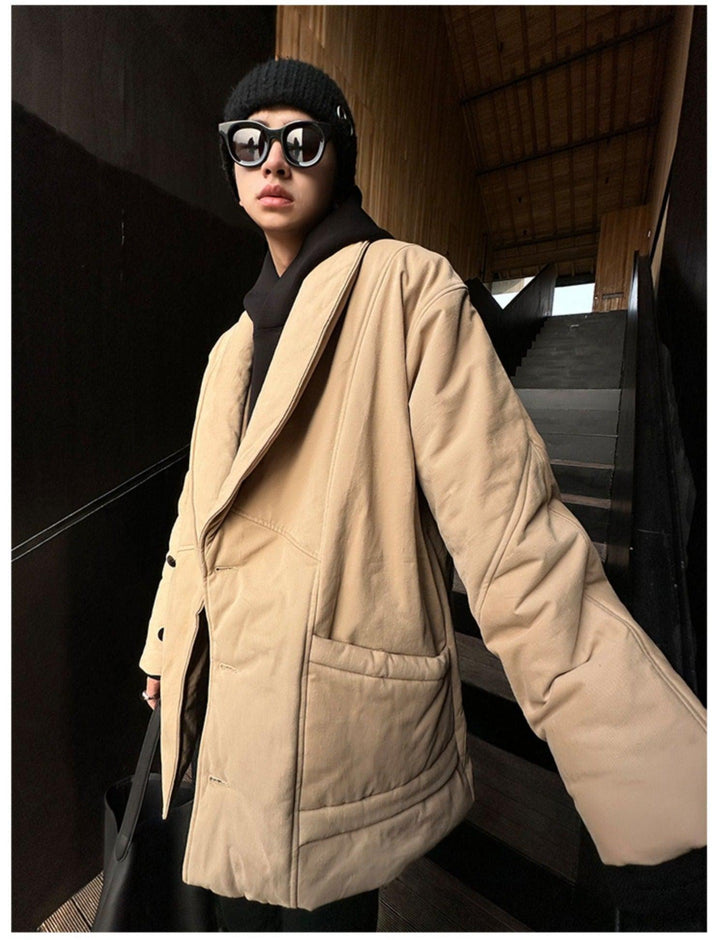 Khaki Mid Length Down Jacket