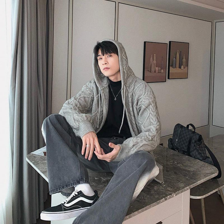 Knitted Hooded Jacket