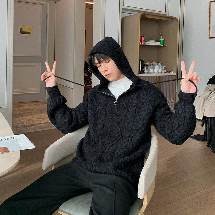 Knitted Hooded Jacket