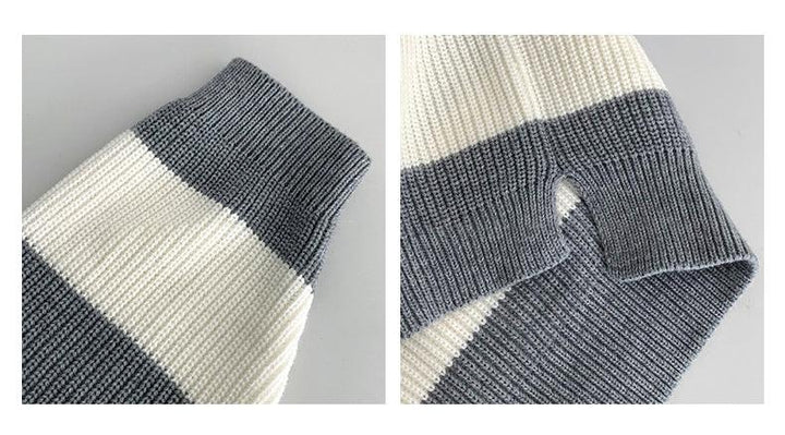 Knitted Striped Polo Shirt