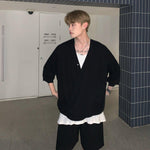 Knitted V-Neck Top & Shorts