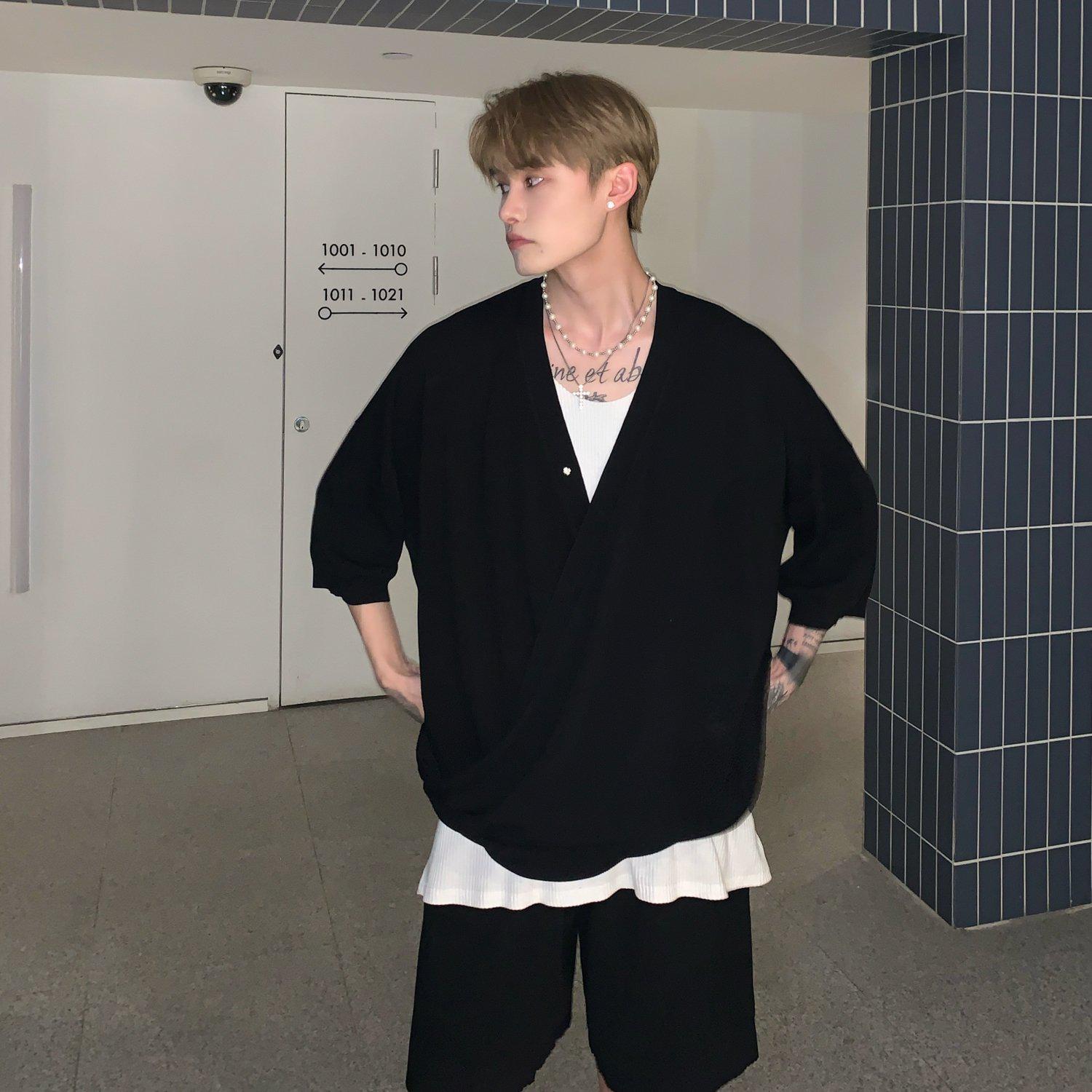 Knitted V-Neck Top & Shorts